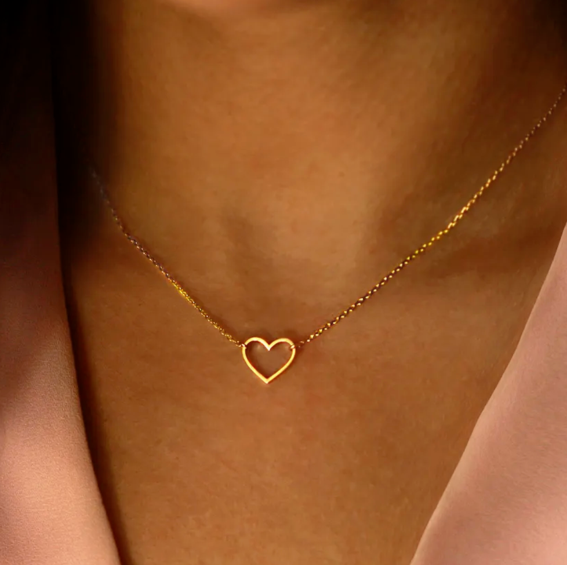 18K Gold Plated Heart Pendant Necklace Women Jewelry Love Gift Girlfriend, Wife2