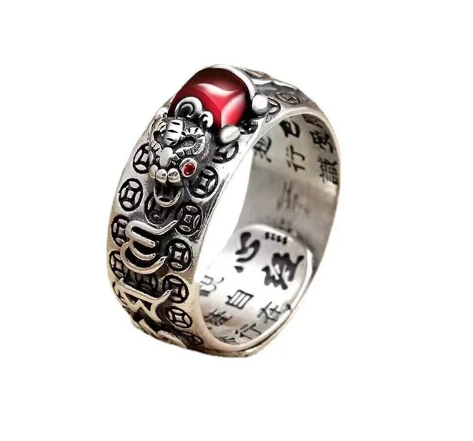 1x Adjustable Feng Shui Pixiu Mani Mantra Protection Wealth Ring Quality Lucky1
