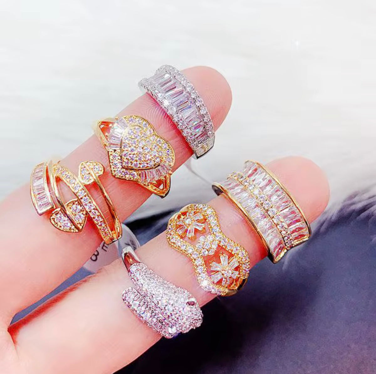 Womens Ring Tray Gold and Silver Plated 100pcs