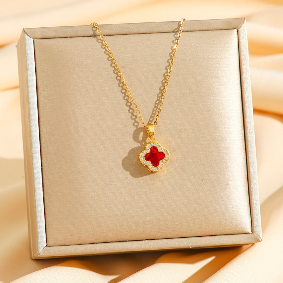 Clover Birthstone Necklace