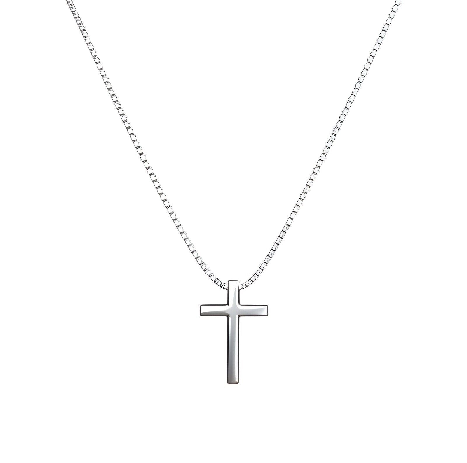 Cross Pendant Necklace for Men Women Box Chain 16-18 in adjustable0