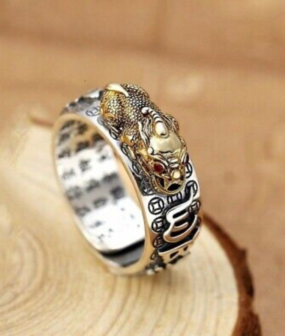 1x Adjustable Feng Shui Pixiu Mani Mantra Protection Wealth Ring Quality Lucky2