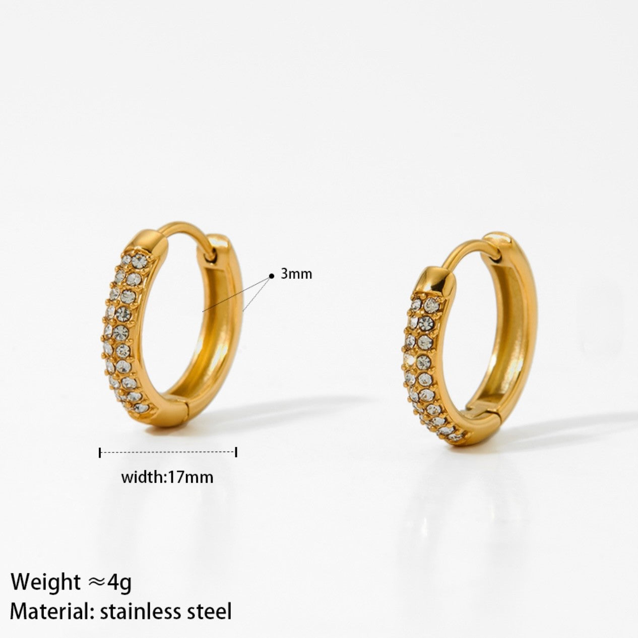 CZ Pave Huggie Hoop Earrings Gold Plated7