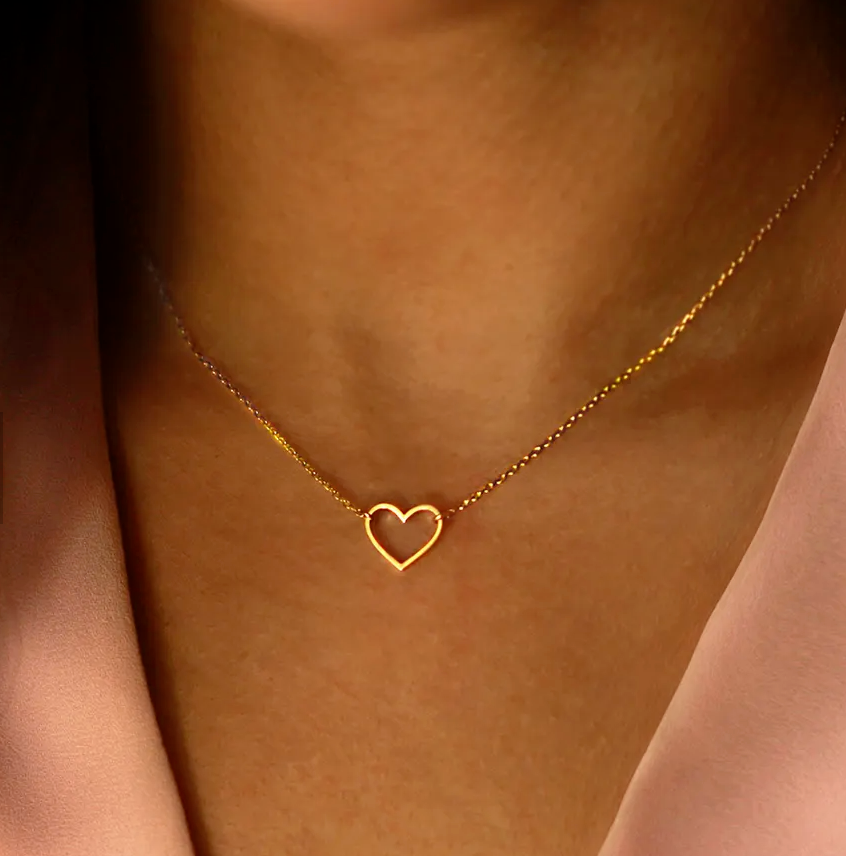18K Gold Plated Heart Pendant Necklace Women Jewelry Love Gift Girlfriend, Wife0