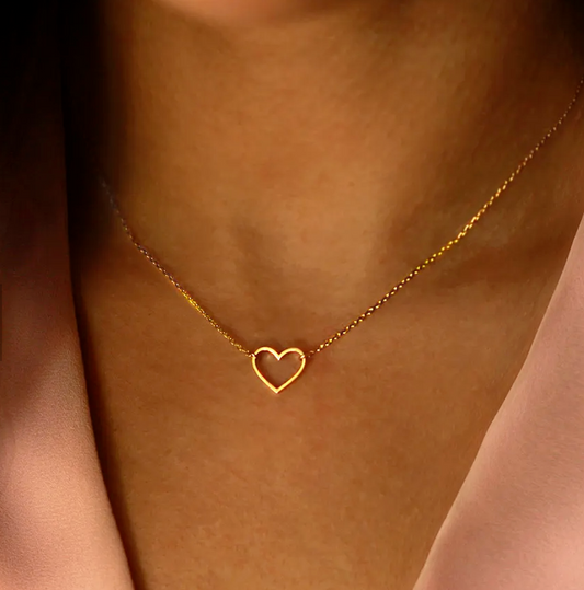 18K Gold Plated Heart Pendant Necklace Women Jewelry Love Gift Girlfriend, Wife0