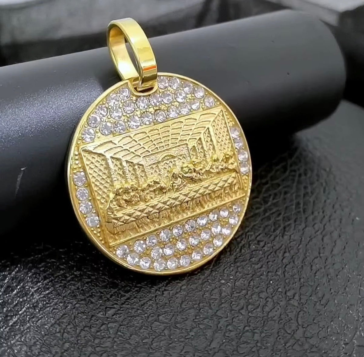Stainless Steel Iced Out Last Supper Pendant Necklace6