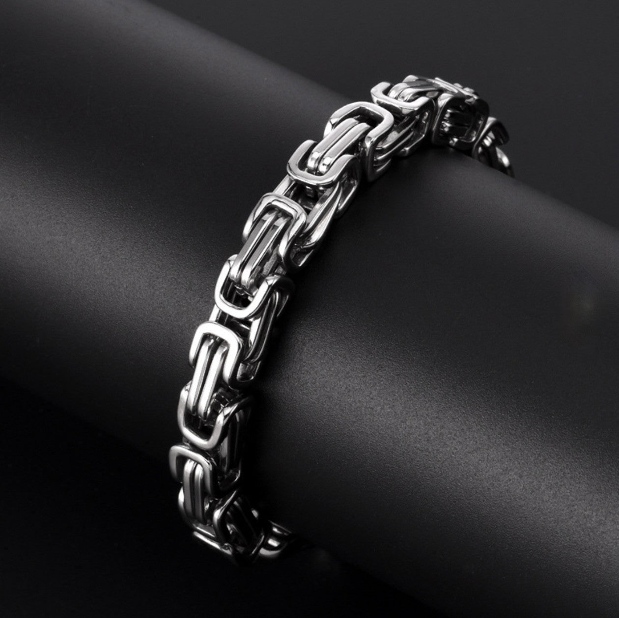 Stainless Steel Chunky Byzantine Bracelet 8.25in1