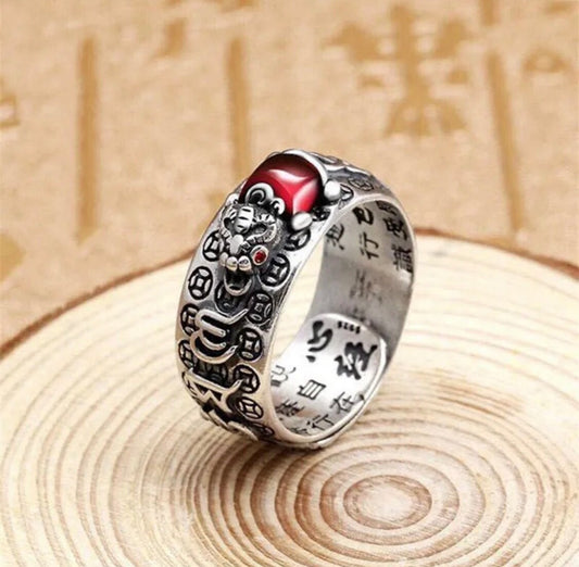 1x Adjustable Feng Shui Pixiu Mani Mantra Protection Wealth Ring Quality Lucky0