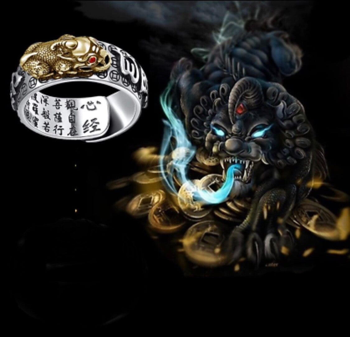 1x Adjustable Feng Shui Pixiu Mani Mantra Protection Wealth Ring Quality Lucky3