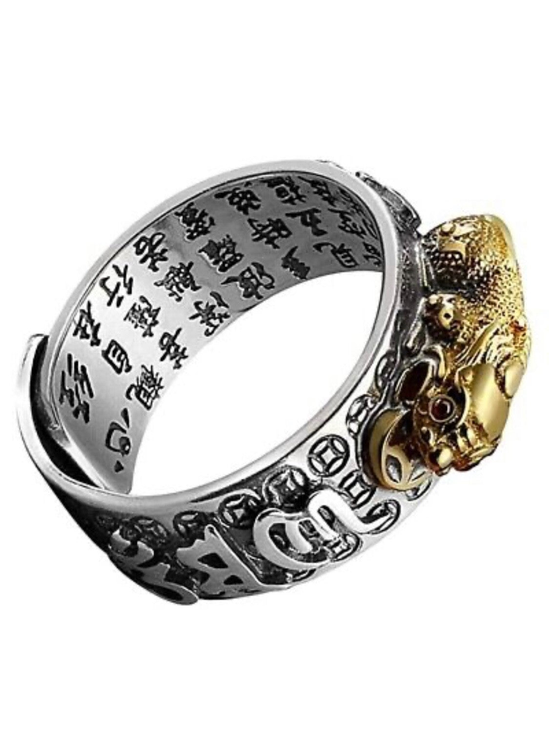 1x Adjustable Feng Shui Pixiu Mani Mantra Protection Wealth Ring Quality Lucky7