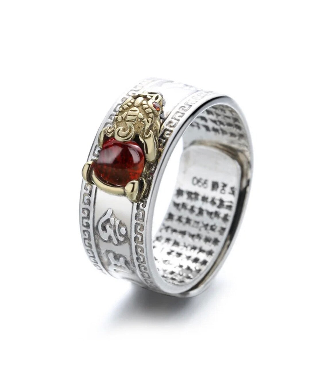 Adjustable Feng Shui Pixiu Mani Mantra Protection Wealth Ring Quality Lucky1