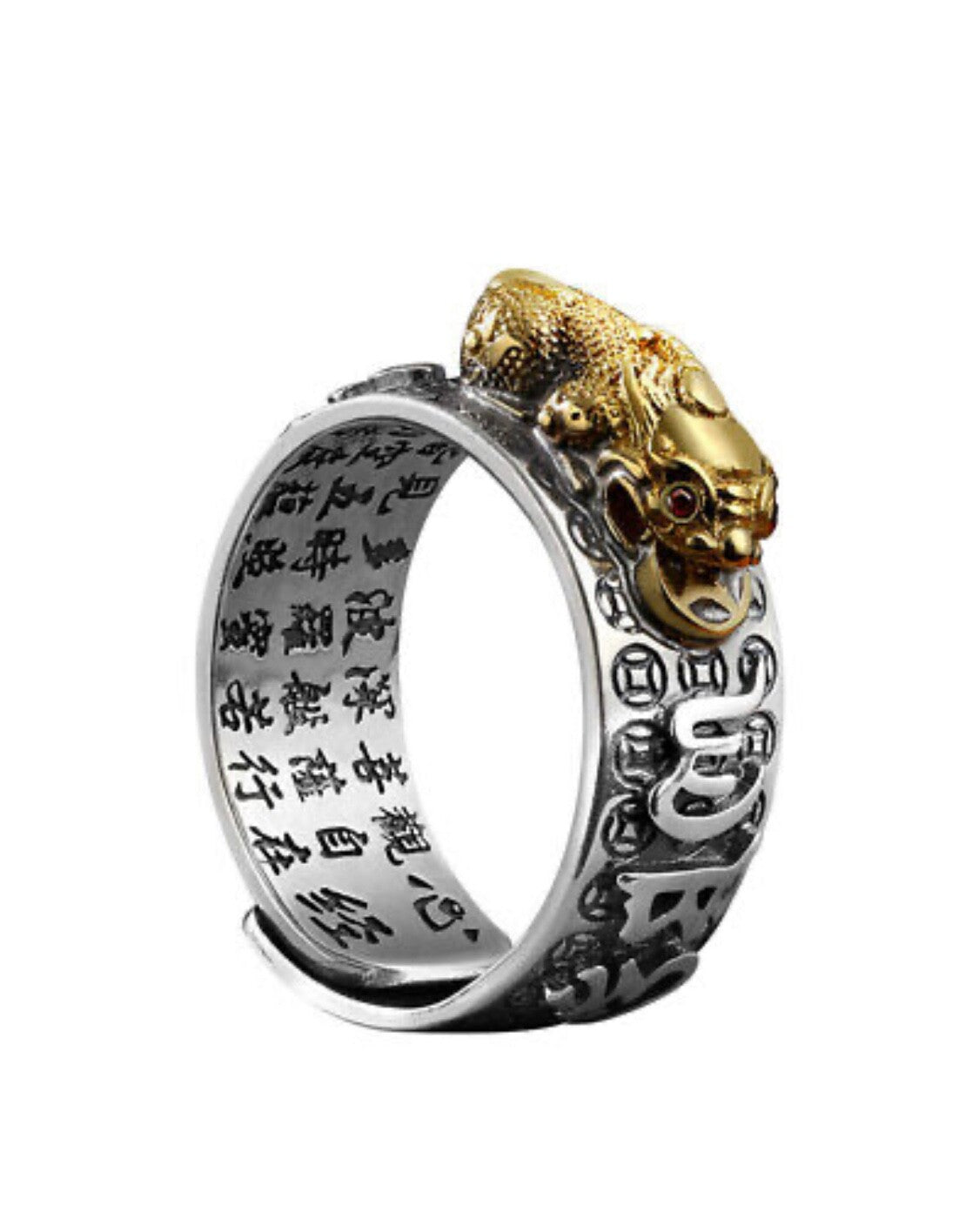 1x Adjustable Feng Shui Pixiu Mani Mantra Protection Wealth Ring Quality Lucky8