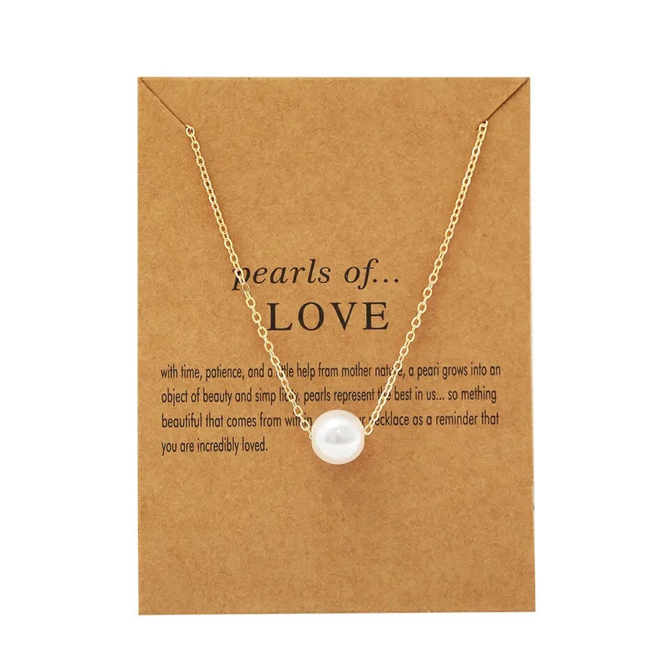 Single Pearl of Love Necklace - Gold Chain Gift1