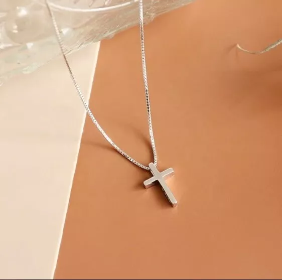 Cross Pendant Necklace for Men Women Box Chain 16-18 in adjustable4