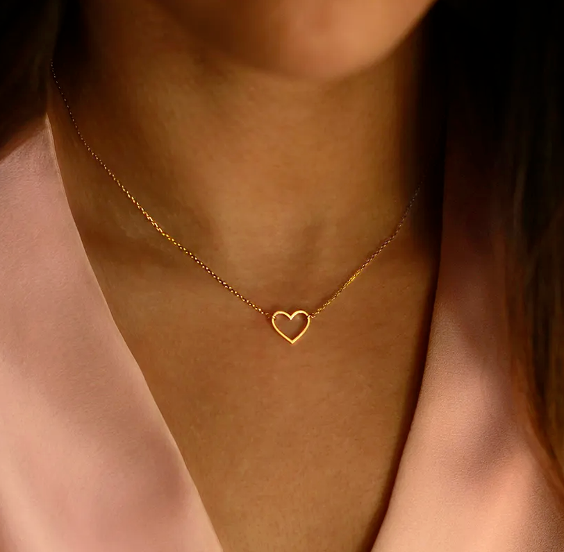 18K Gold Plated Heart Pendant Necklace Women Jewelry Love Gift Girlfriend, Wife1