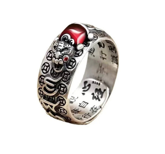 1x Adjustable Feng Shui Pixiu Mani Mantra Protection Wealth Ring Quality Lucky1