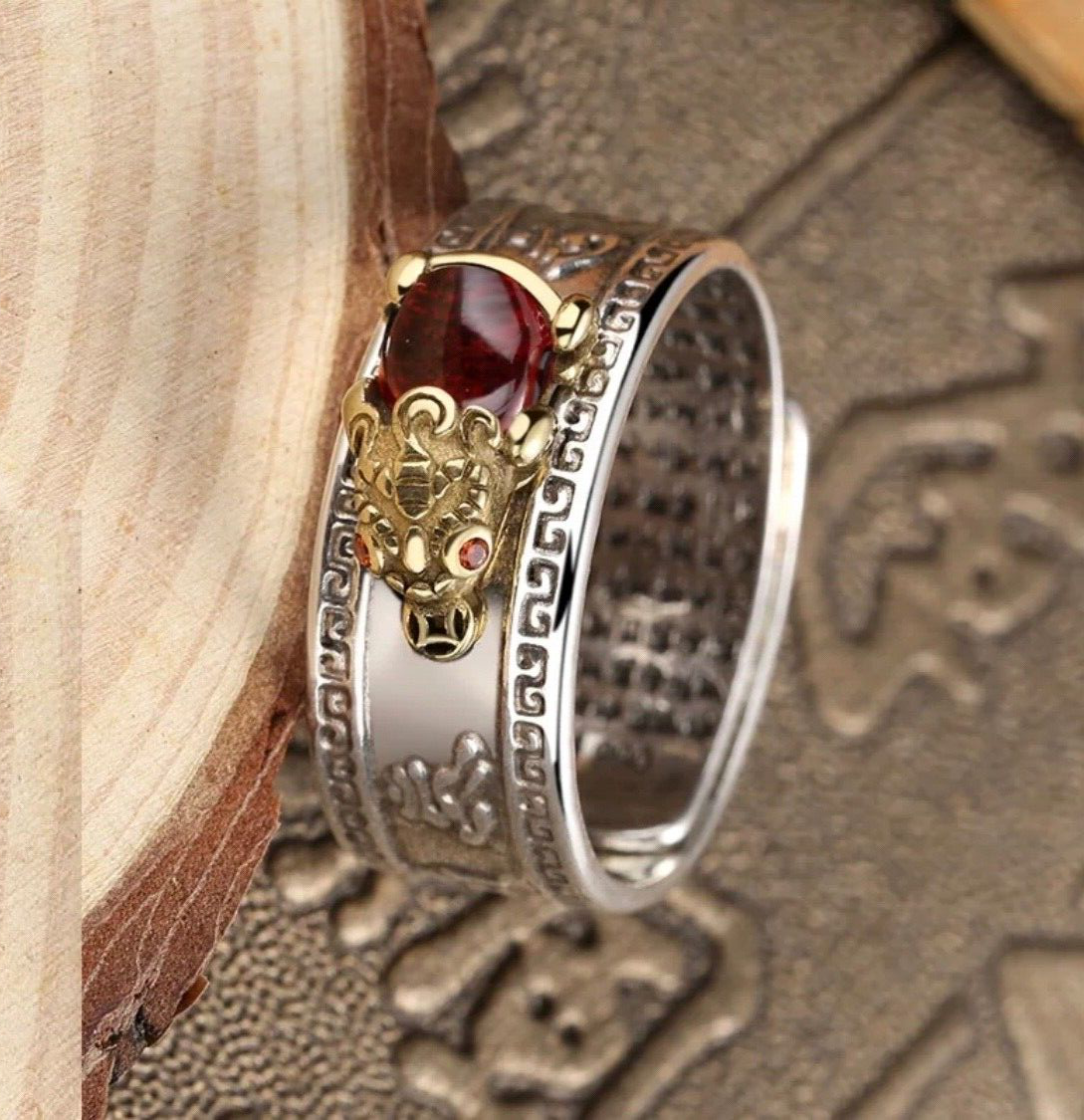 Adjustable Feng Shui Pixiu Mani Mantra Protection Wealth Ring Quality Lucky2