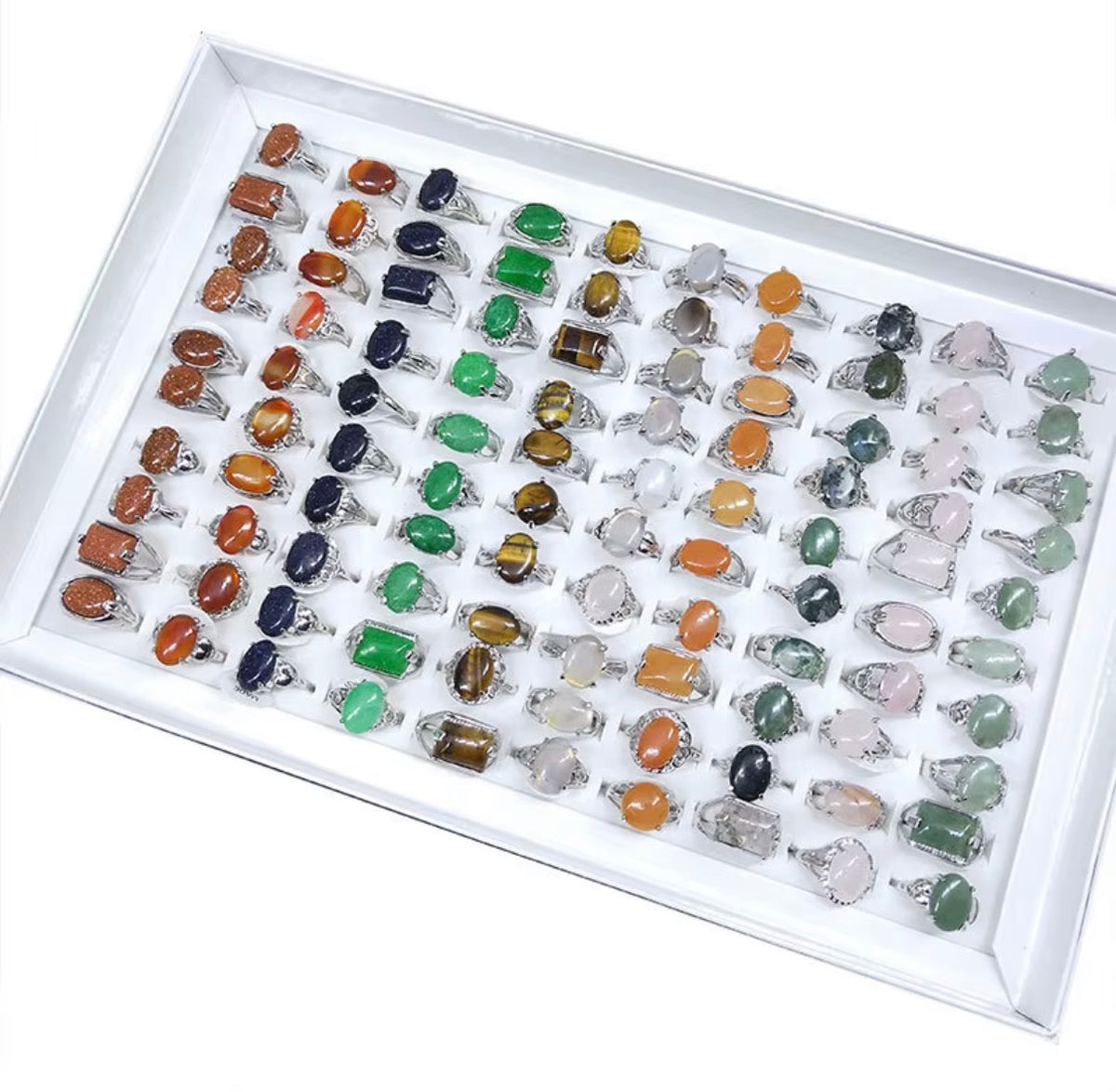 Natural Stone Variety Ring Tray 100pcs