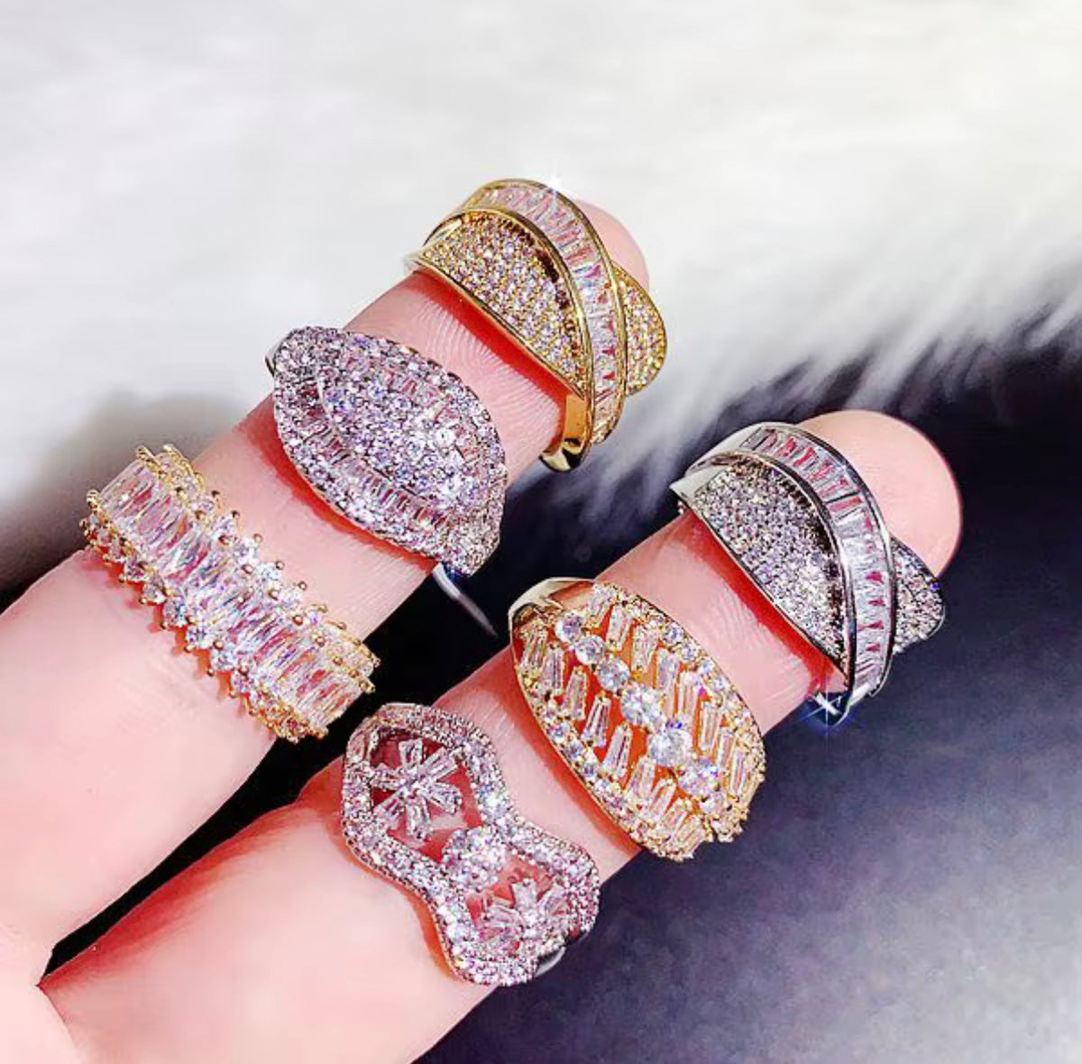 Womens Ring Tray Gold and Silver Plated 100pcs