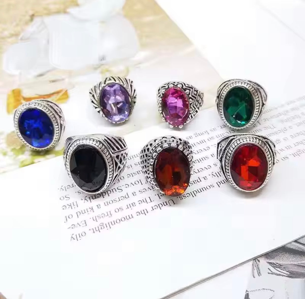 Variety Ring Tray Colorful rings 100pcs